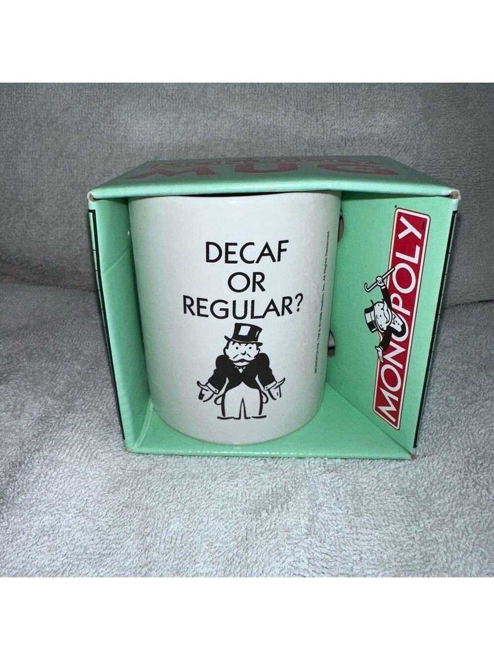 RARE NOS Vintage 1998 Hasbro Monopoly Coffee Mug With Gift Box